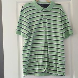 Chaps Men's Mint Green/Blue Stripped Polo Shirt Size L